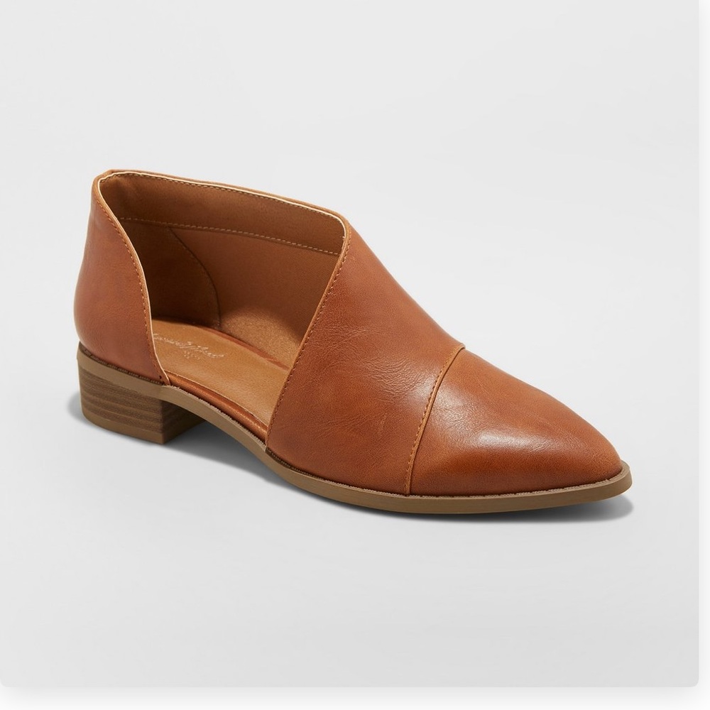 Tan cut out booties
